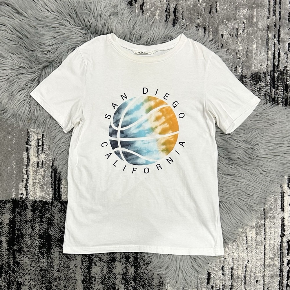 H&M Youth San Diego California Screen Print T Shirt Size 16/18‎